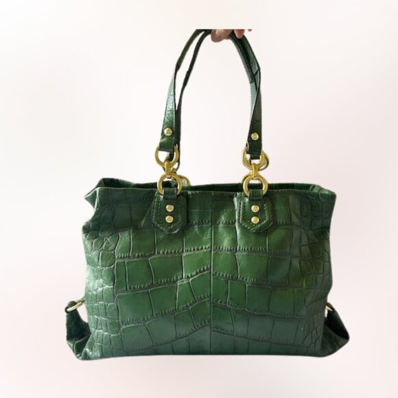 Coach Green Ashley Embossed Leather Alligator - RARE - Picture 2 of 5